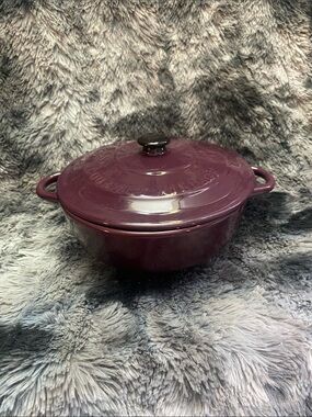 Gourmet Village Plum Enameled Dutch Oven with Lid